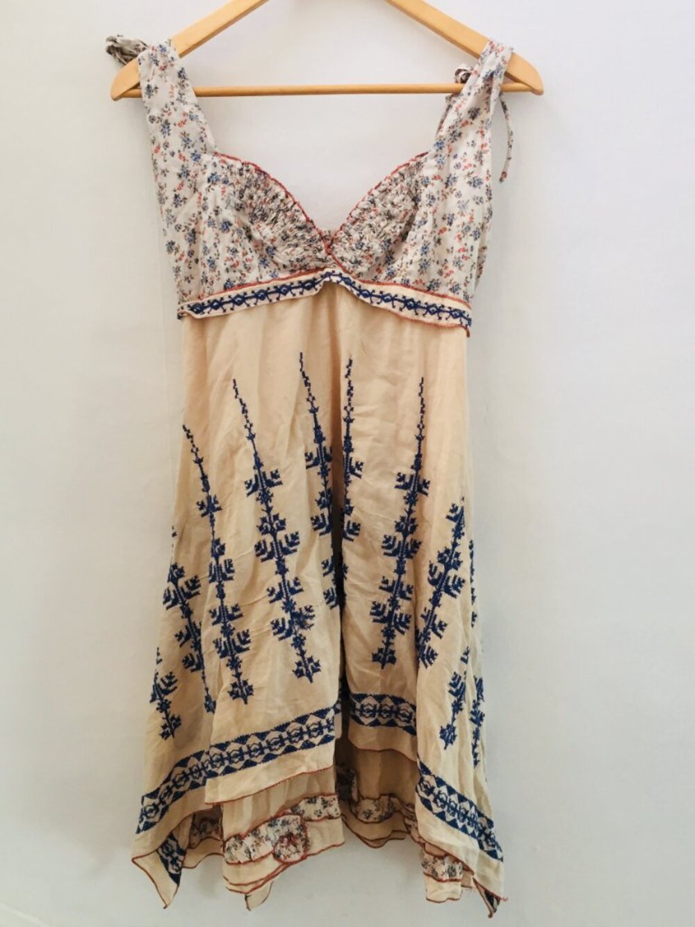 Vintage Carling in Love sundress cotton embroidery T2